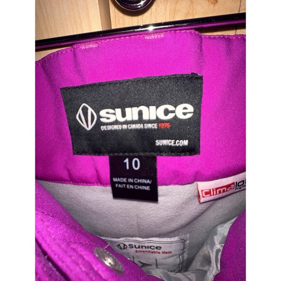 SunIce Ski / Snowboarding SnowPants Youth Sz 10 Bright Fuchsia Fiesta Pink EUC - Picture 2 of 5